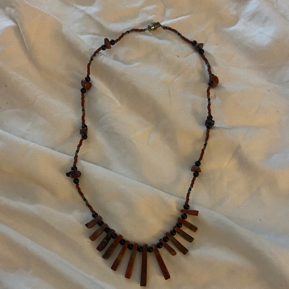 Boho Brown Beaded Necklace